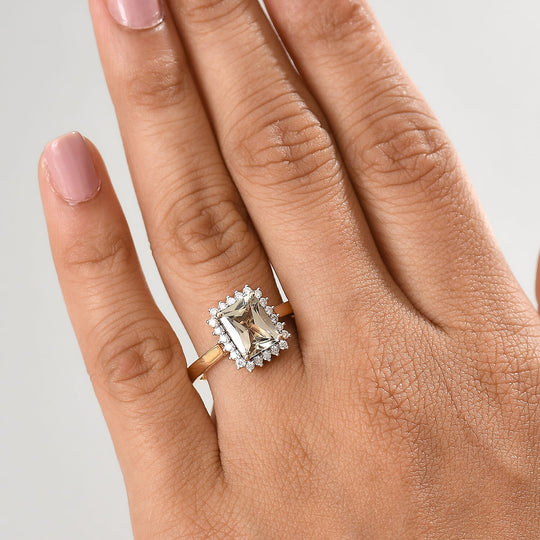 LUXORO AAA Turkizit, Weißer Diamant AGI zertifiziert Ring 585 Gold (Größe 18.00) ca. 3.24 ct