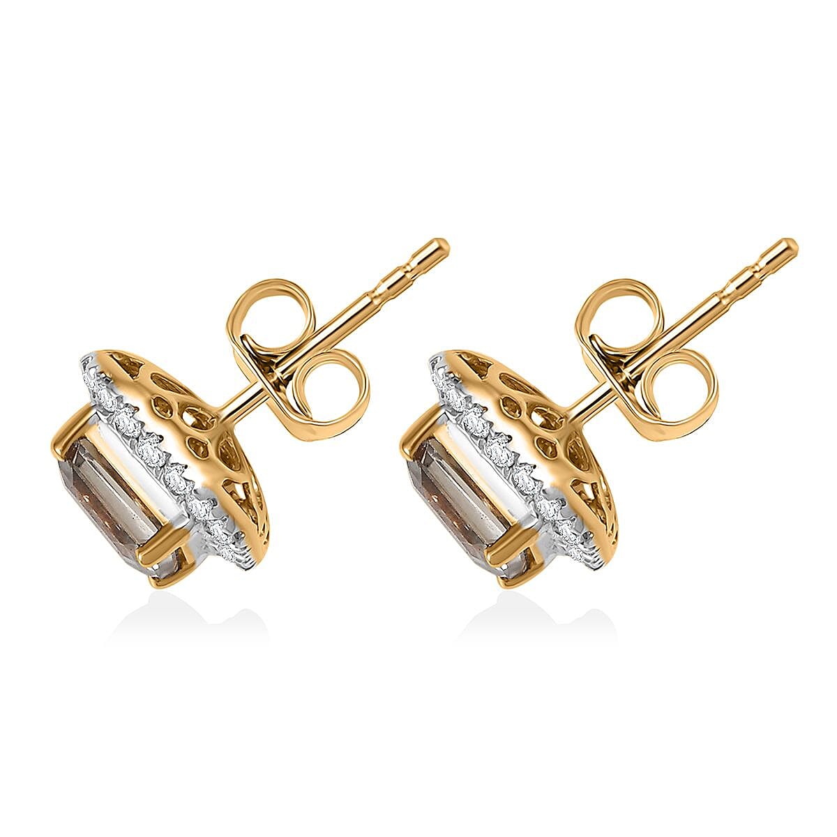 LUXORO AAA Turkizit, Weißer Diamant AGI zertifiziert Ohrringe 585 Gold ca. 2.36 ct