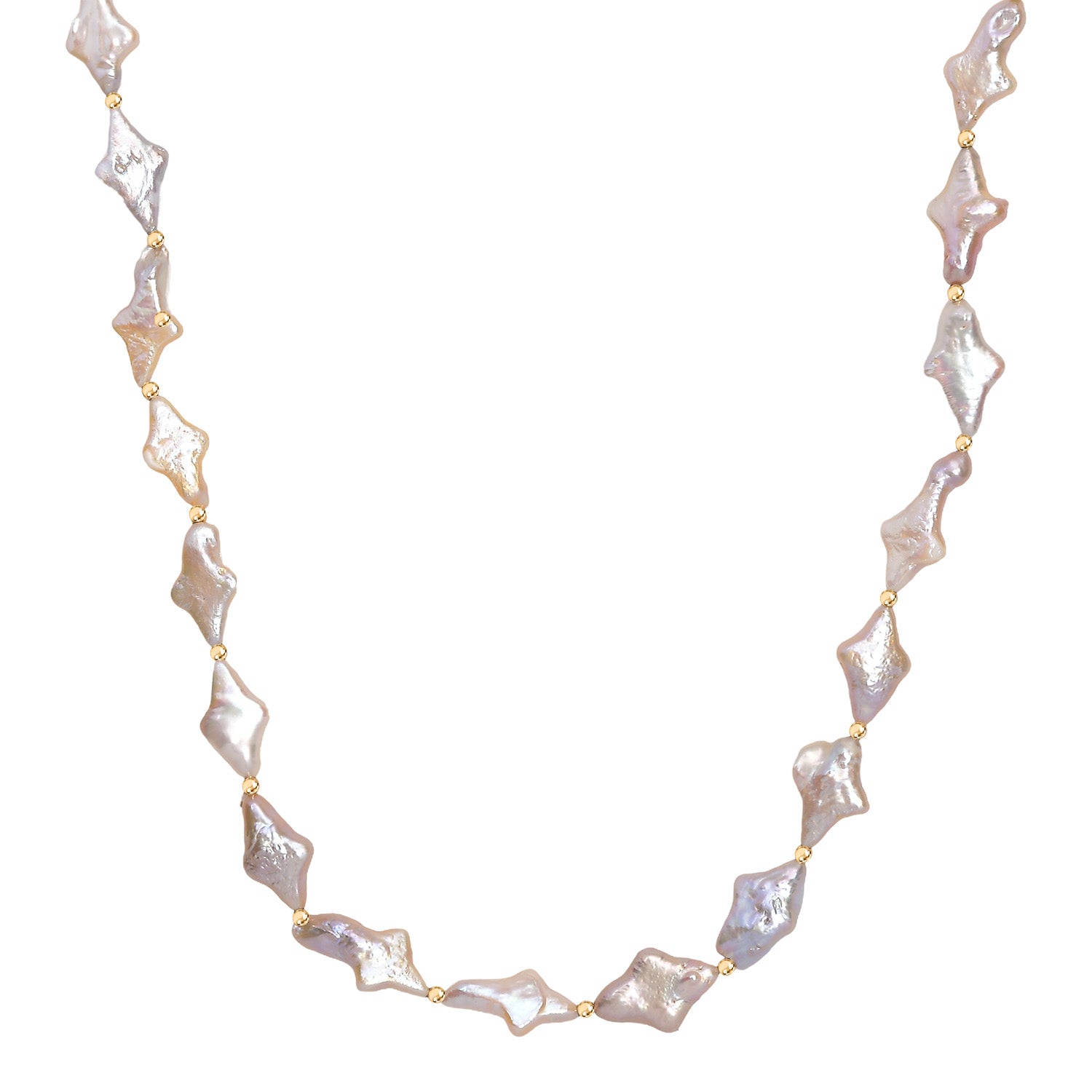 AAA Süßwasser Perle Halskette, 45+5cm, 925 Silber 750 Gelbgold Vermeil