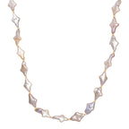 AAA Süßwasser Perle Halskette ca. 45 cm+5 cm Extender, 925 Silber 750 Gelbgold Vermeil