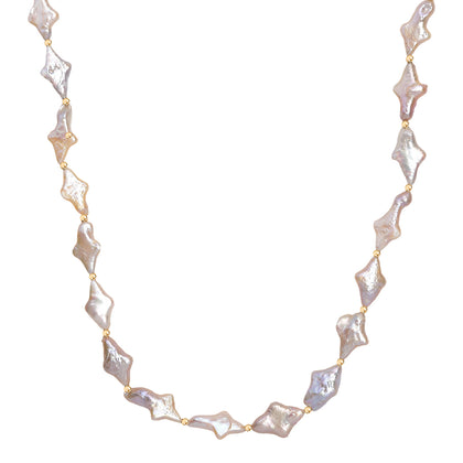 AAA Süßwasser Perle Halskette ca. 45 cm+5 cm Extender, 925 Silber 750 Gelbgold Vermeil