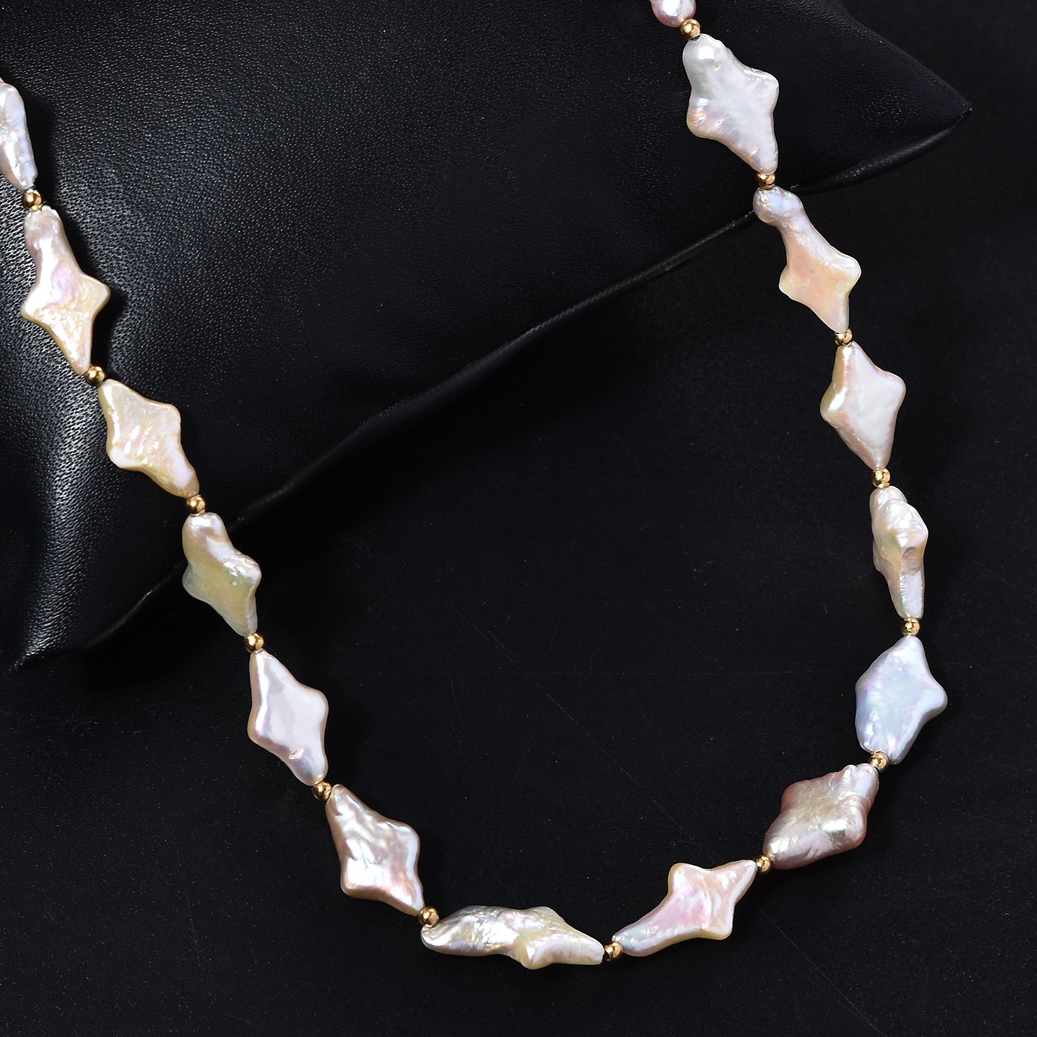 AAA Süßwasser Perle Halskette, 45+5cm, 925 Silber 750 Gelbgold Vermeil