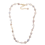 AAA Süßwasser Perle Halskette ca. 45 cm+5 cm Extender, 925 Silber 750 Gelbgold Vermeil