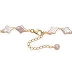 AAA Süßwasser Perle Halskette ca. 45 cm+5 cm Extender, 925 Silber 750 Gelbgold Vermeil