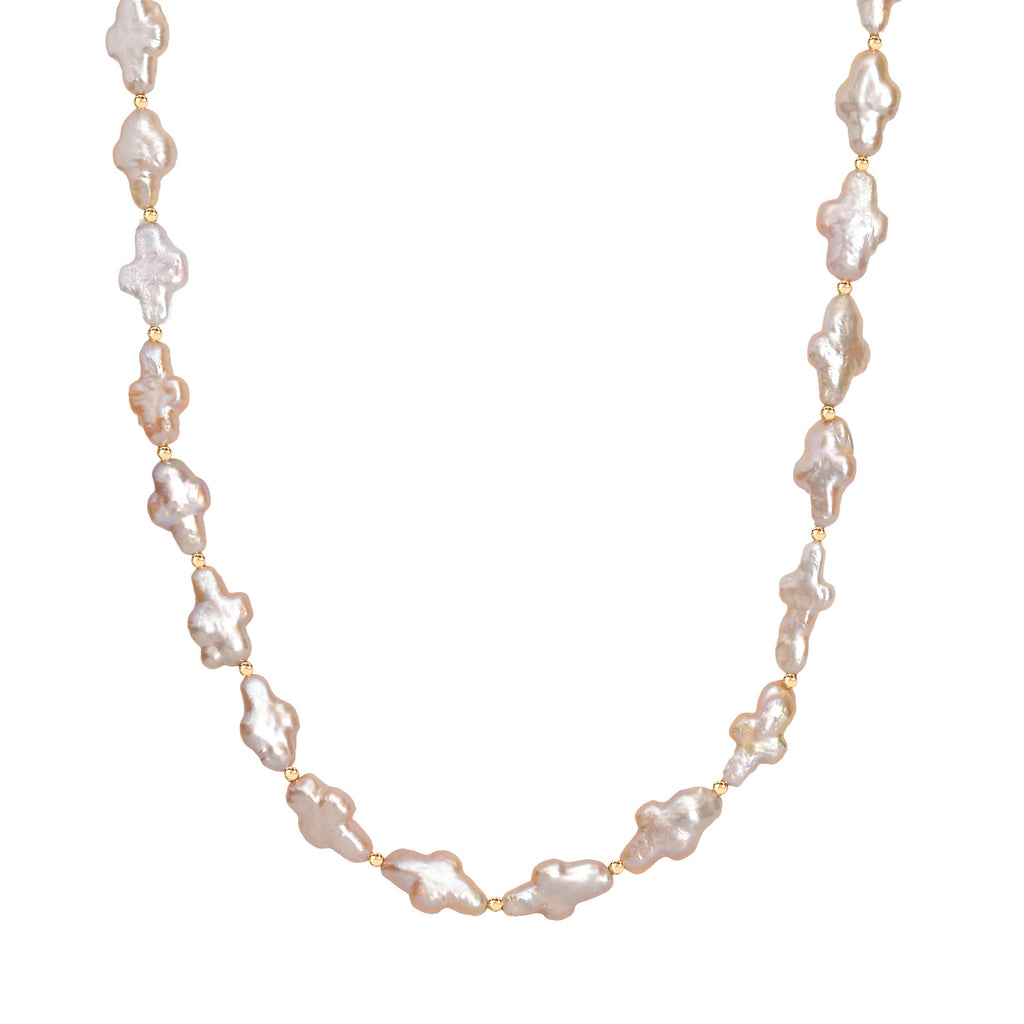 AAA Süßwasser Perle Halskette ca. 45 cm+ 5 cm Extender, 925 Silber 750 Gelbgold Vermeil