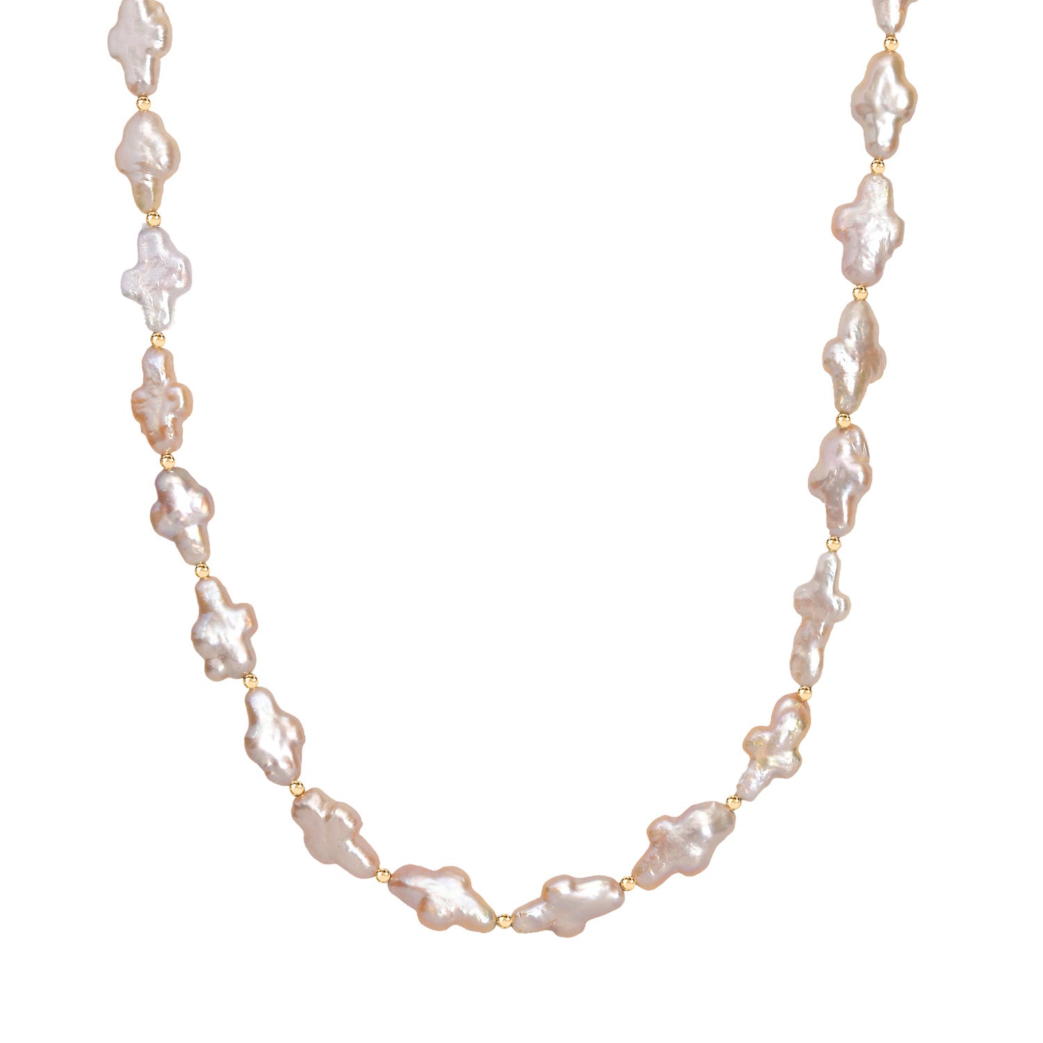AAA Süßwasser Perle Halskette ca. 45 cm+ 5 cm Extender, 925 Silber 750 Gelbgold Vermeil