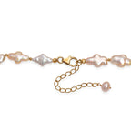 AAA Süßwasser Perle Halskette ca. 45 cm+ 5 cm Extender, 925 Silber 750 Gelbgold Vermeil