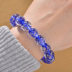 Blaues Murano-Stil Glas Armband, flexibel