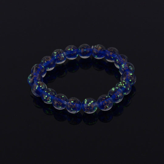 Blaues Murano-Stil Glas Armband, flexibel