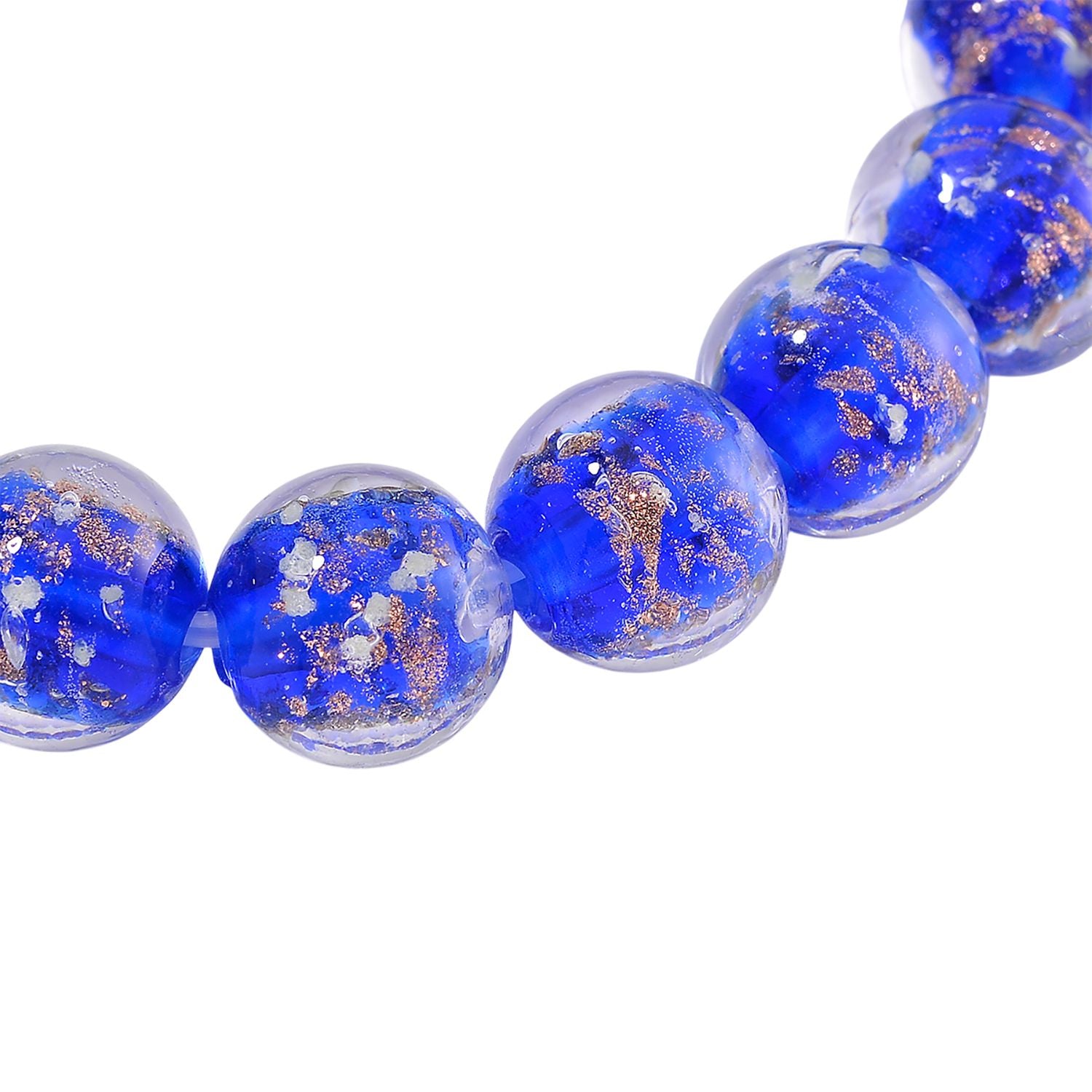 Blaues Murano-Stil Glas Armband, flexibel