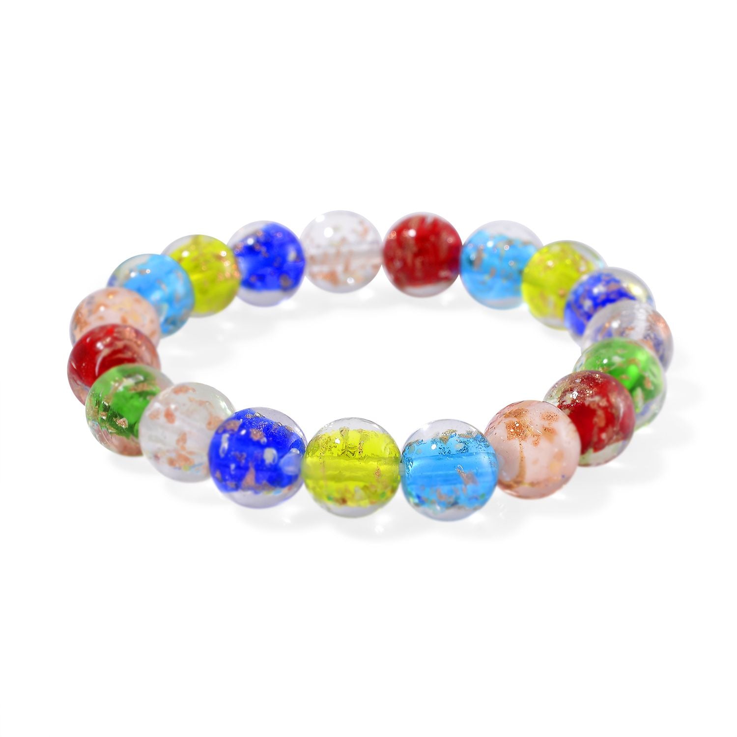 Mehrfarbiges Murano-Stil Glas Armband, flexibel