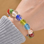 Mehrfarbiges Murano-Stil Glas Armband, flexibel
