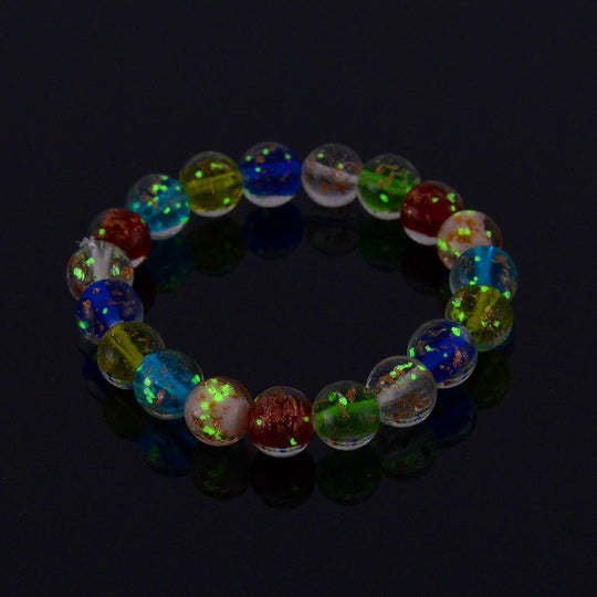 Mehrfarbiges Murano-Stil Glas Armband, flexibel