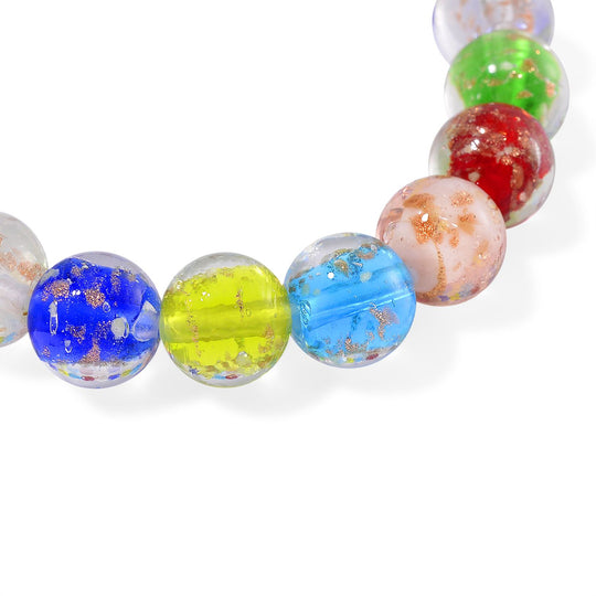 Mehrfarbiges Murano-Stil Glas Armband, flexibel