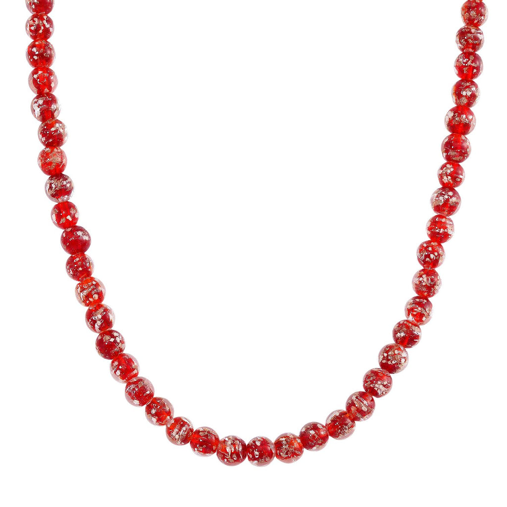 Rote Murano-Stil Glas Halskette ca. 50 cm+ 5 cm Extender