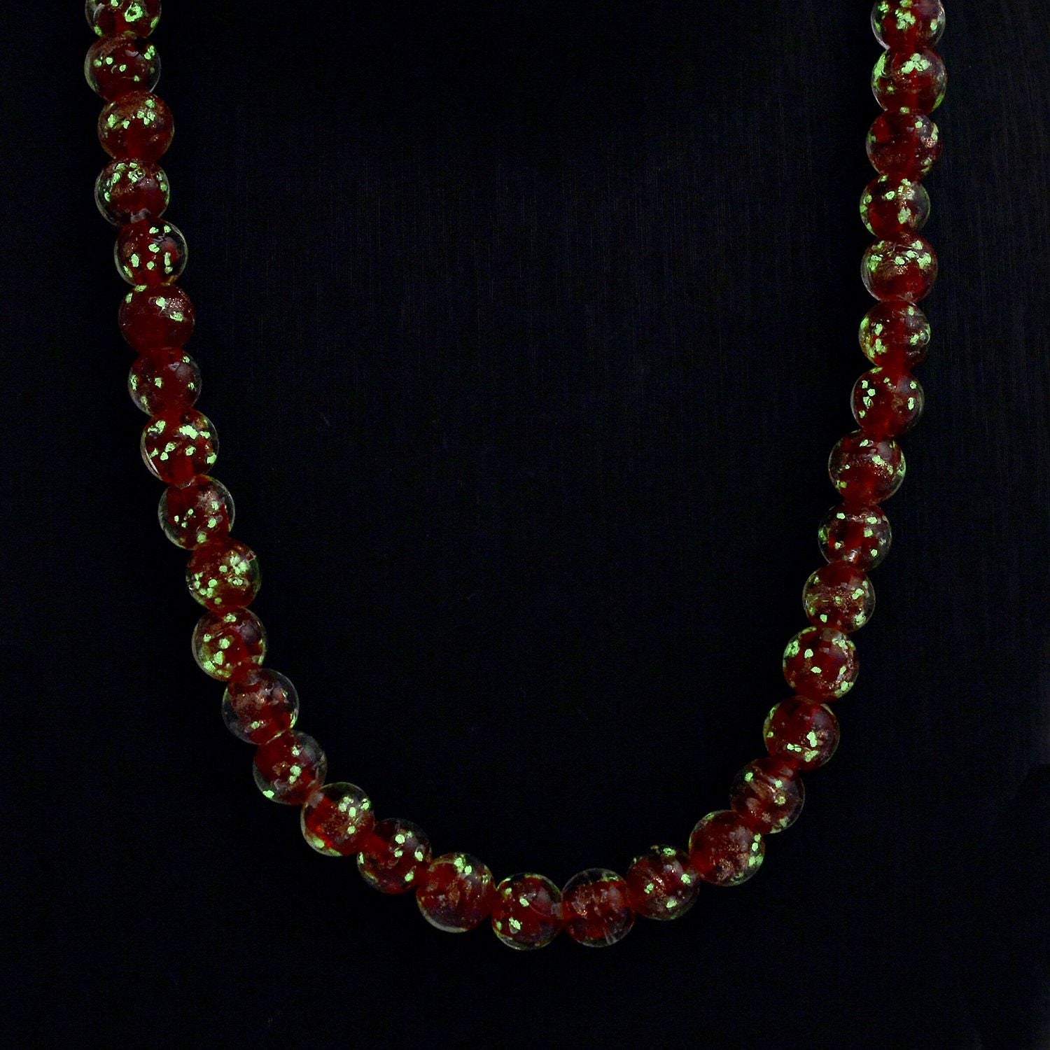 Rote Murano-Stil Glas Halskette ca. 50 cm+ 5 cm Extender