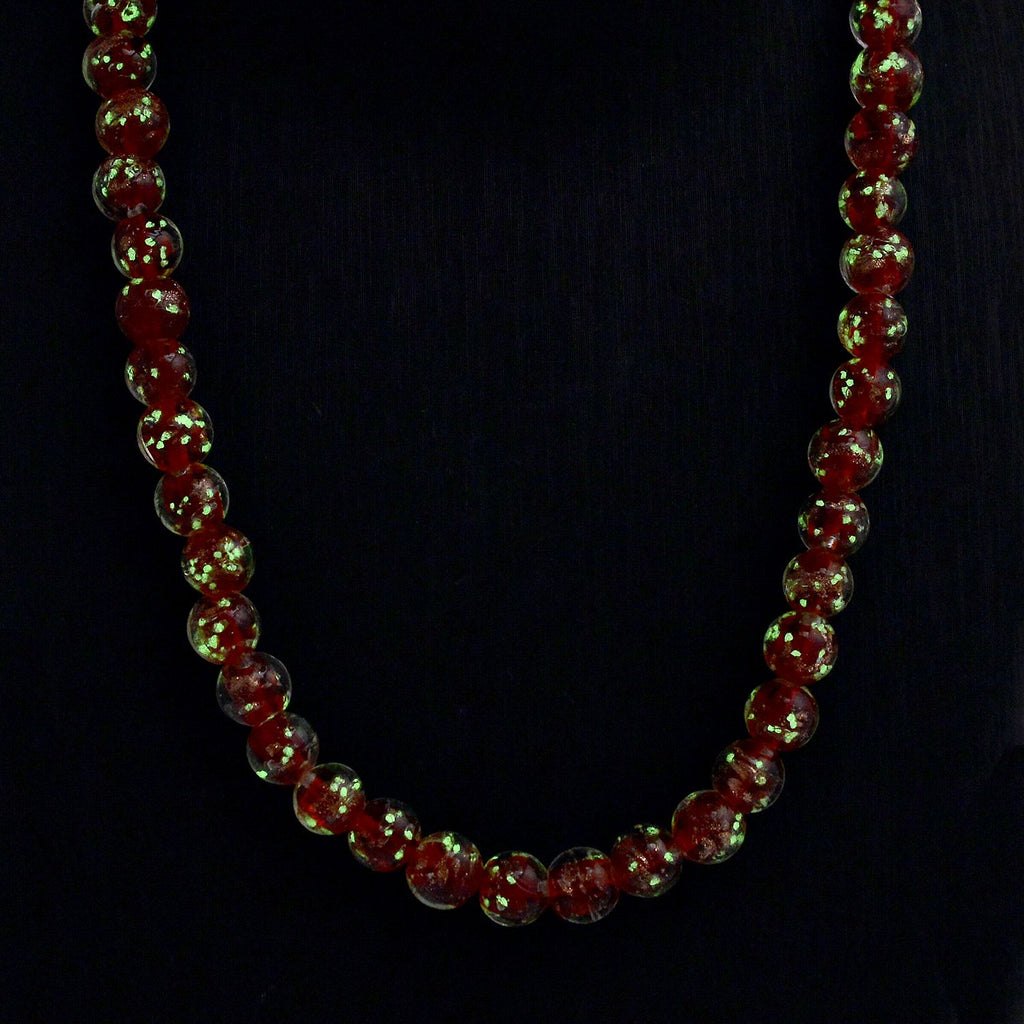 Rote Murano-Stil Glas Halskette ca. 50 cm+ 5 cm Extender