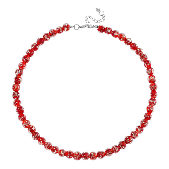 Rote Murano-Stil Glas Halskette ca. 50 cm+ 5 cm Extender