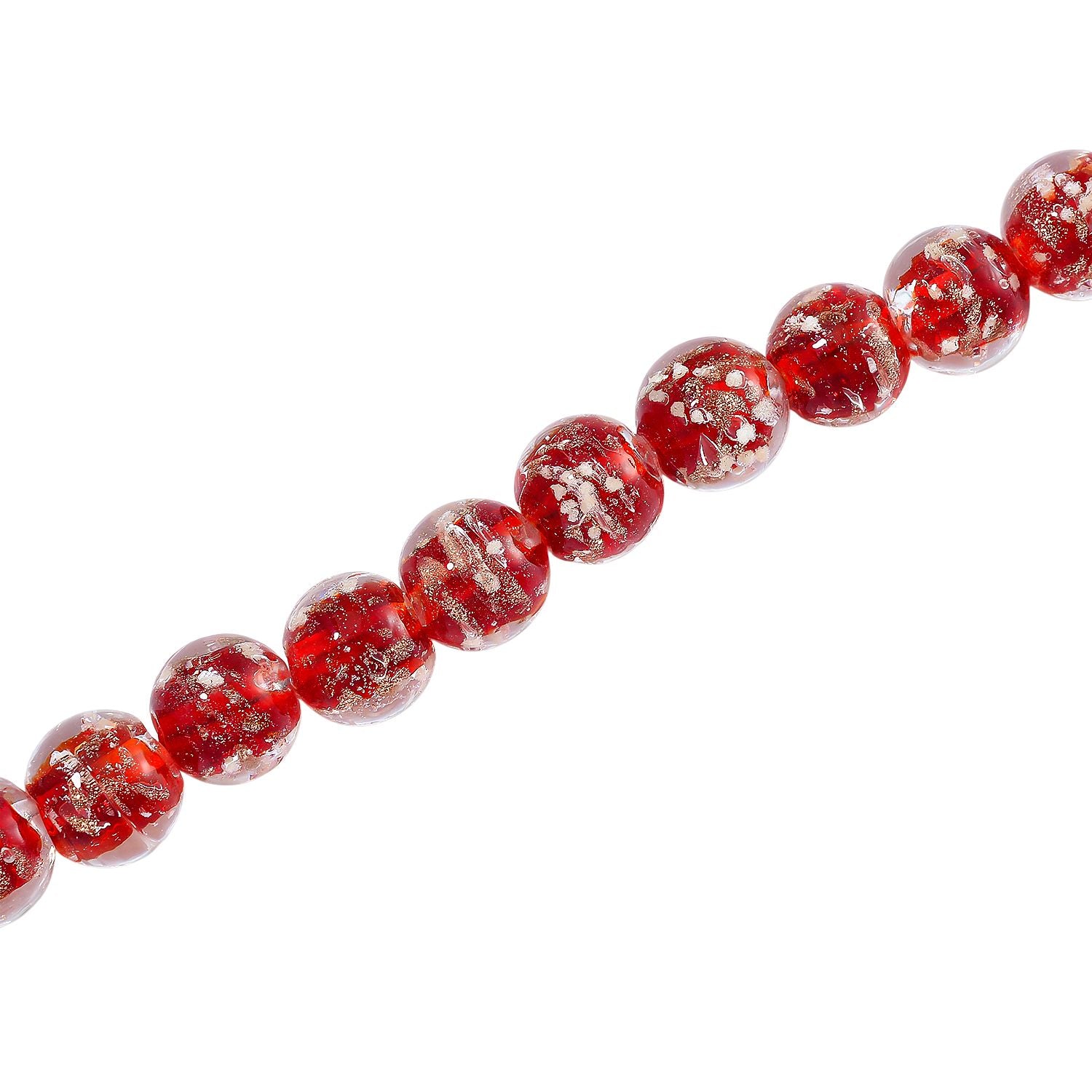 Rote Murano-Stil Glas Halskette ca. 50 cm+ 5 cm Extender