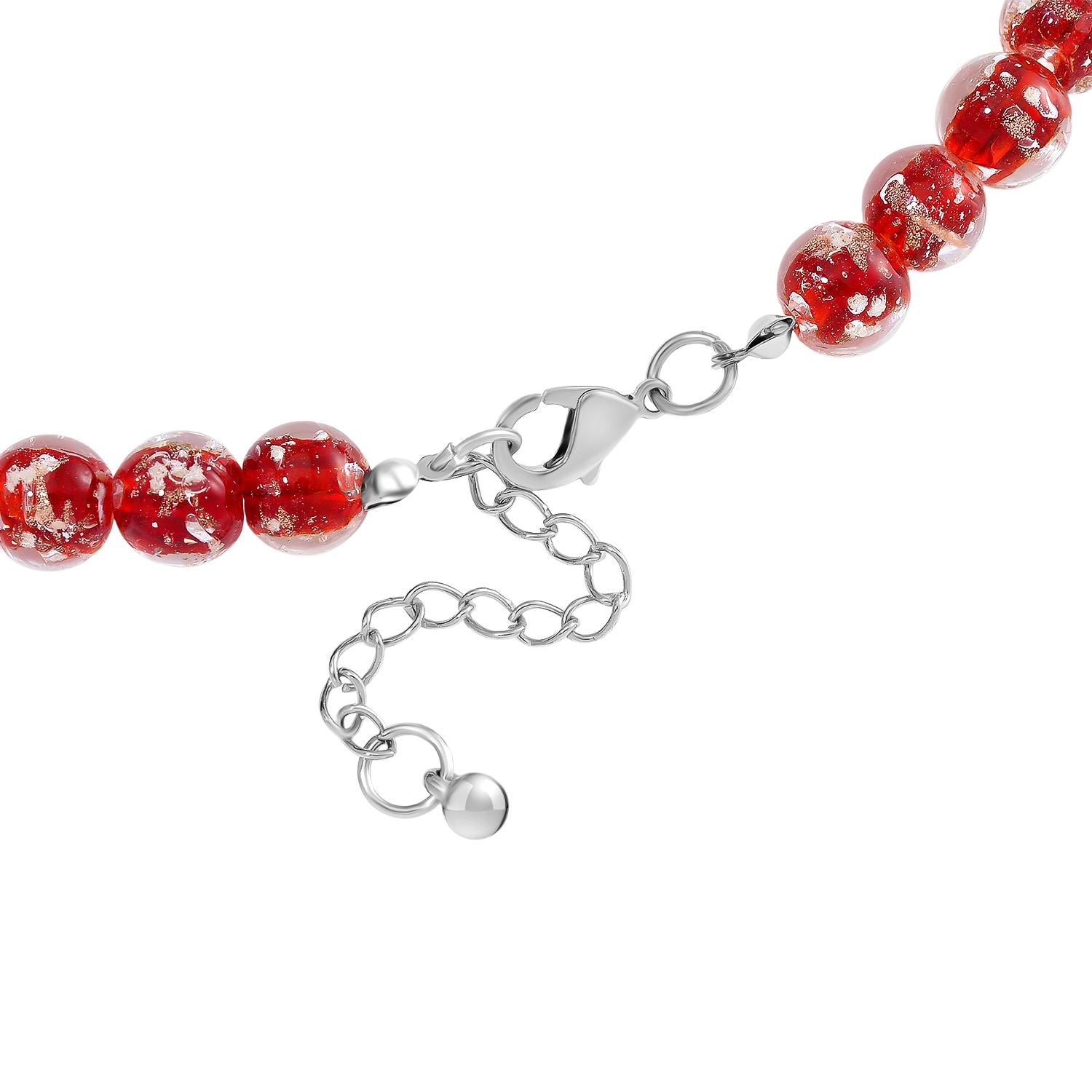 Rote Murano-Stil Glas Halskette ca. 50 cm+ 5 cm Extender