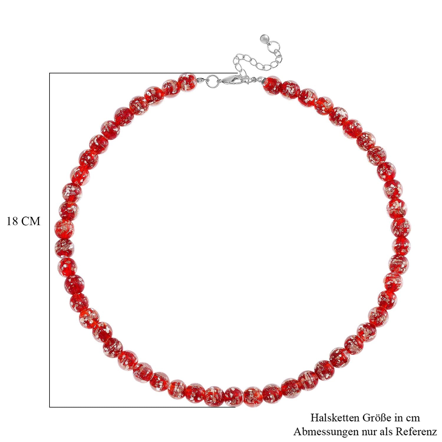 Rote Murano-Stil Glas Halskette ca. 50 cm+ 5 cm Extender