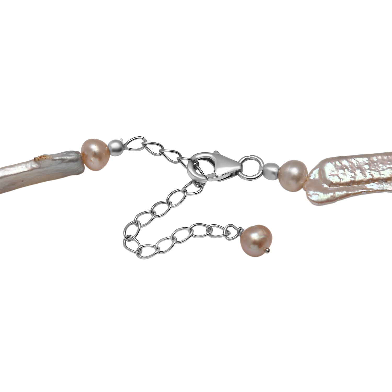 AA Süßwasserperle Halskette, 45+5cm, 925 Silber rhodiniert