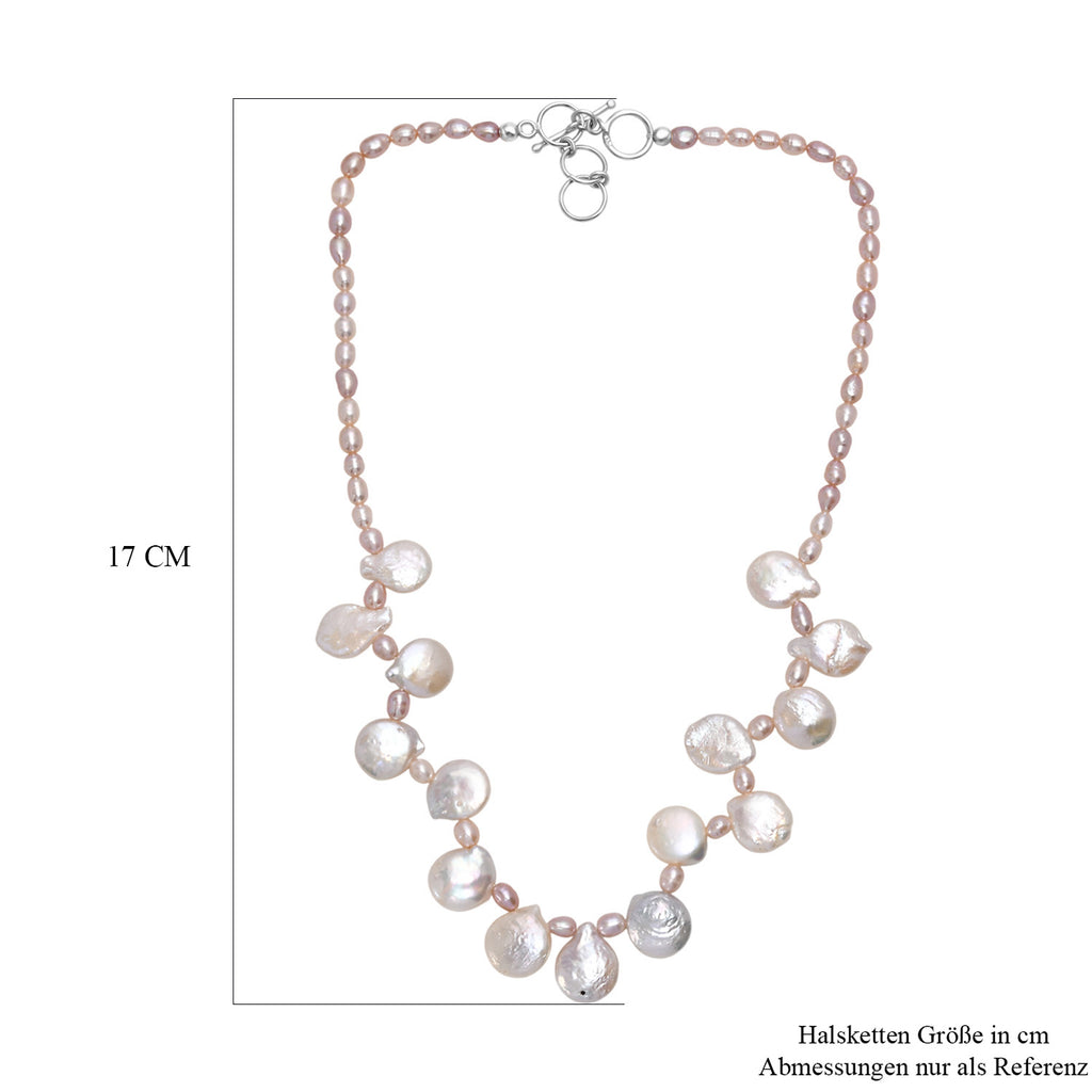 AA Weiße Süßwasser Perle Halskette ca. 45 cm 925 Silber rhodiniert
