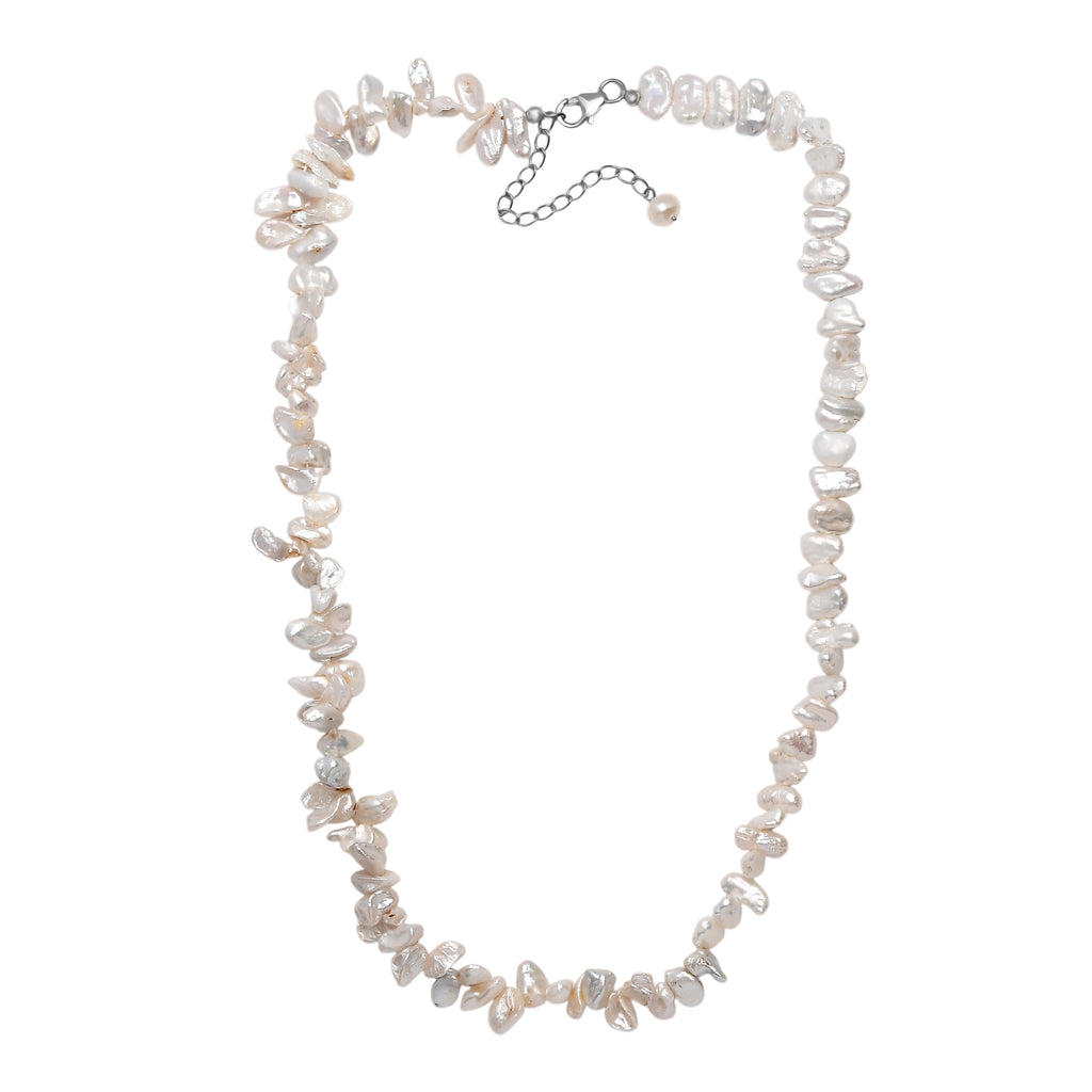 AA Süßwasser Perle Halskette ca. 45 cm + 5 cm Extender, 925 Silber rhodiniert