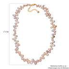 AAA Mehrfarbige Süßwasser Perle Halskette ca. 45 cm + 5 cm Extender, 925 Silber 750 Gelbgold Vermeil