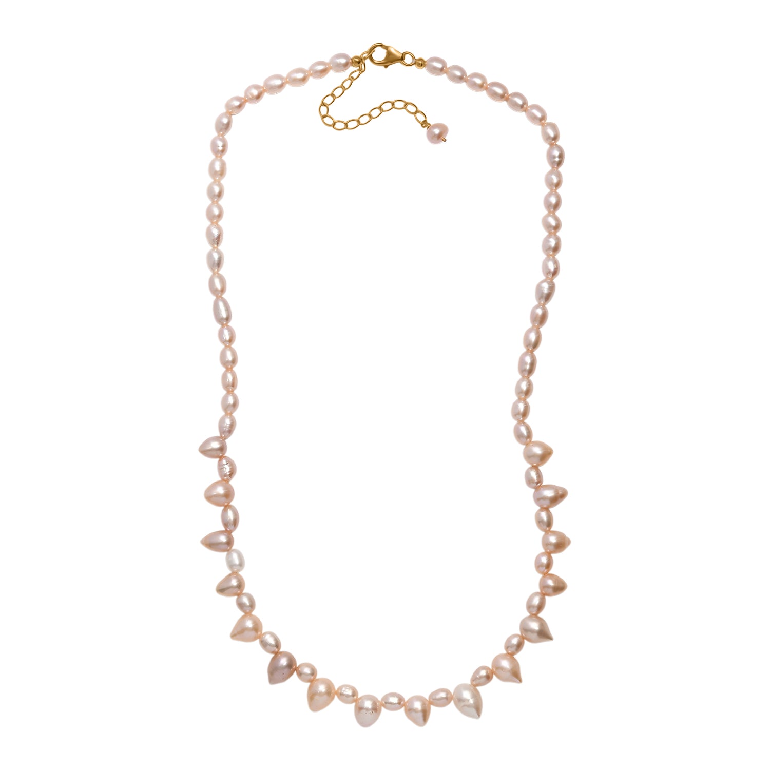 AA mehrfarbige Süßwasser Perle Halskette, 45+5cm, 925 Silber 750 Gelbgold Vermeil