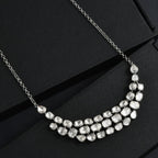 Polki Moissanit Halskette ca. 45 cm 925 Silber rhodiniert ca. 8.00 ct