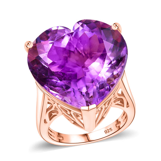 Zeitlose Art Kollektion
Zeitlose Art Kollektion - AAA Rose De France Amethyst Ring 925 Silber 750 Roségold Vermeil (Größe 18.00) ca. 24.94 ct