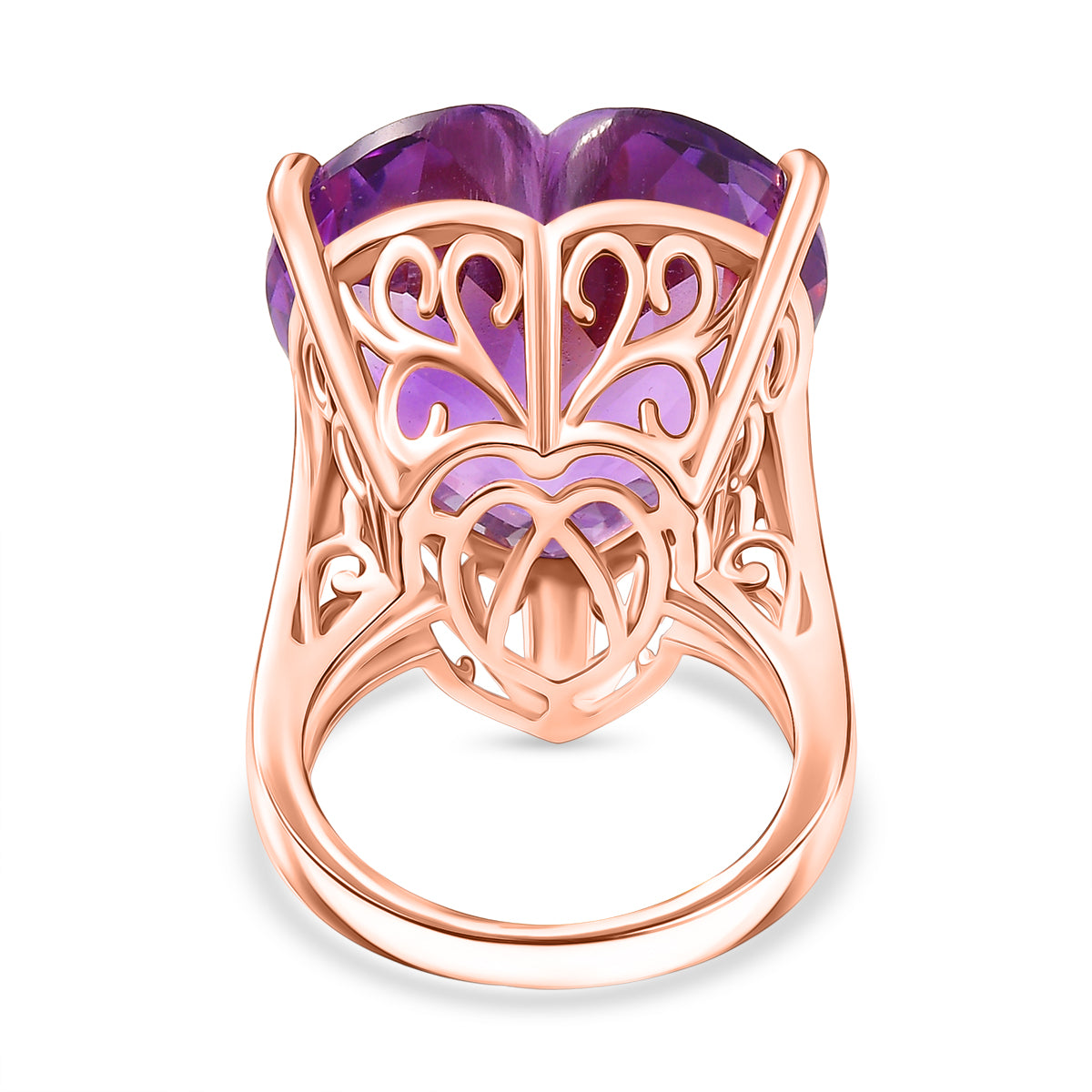 AAA Rose De France Amethyst Ring 925 Silber 750 Roségold Vermeil (Größe 17.00) ca. 24,94 ct