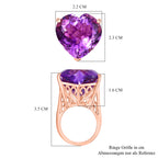 AAA Rose De France Amethyst Ring 925 Silber 750 Roségold Vermeil (Größe 17.00) ca. 24,94 ct