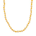 Goldene Muschelkernperle (7-9 mm), Gelber Achat Halskette ca. 45 cm+ 5 cm Extender, vergoldet