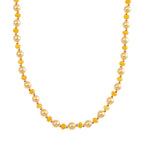 Goldene Muschelkernperle (7-9 mm), Gelber Achat Halskette ca. 45 cm+ 5 cm Extender, vergoldet