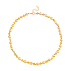 Goldene Muschelkernperle (7-9 mm), Gelber Achat Halskette ca. 45 cm+ 5 cm Extender, vergoldet