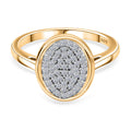 LUXURIANT SGL zertifizierter SI-GH Labor Diamant Ring, 925 Silber Gelbgold Vermeil - 0,50 ct.