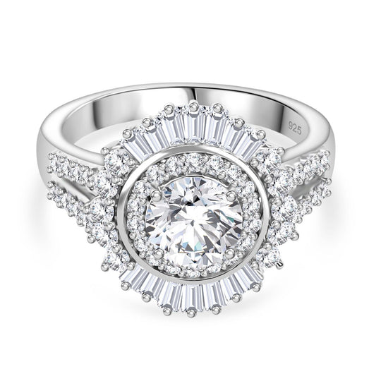 Moissanit Ring 925 Silber rhodiniert (Größe 18.00) ca. 1,97 ct
