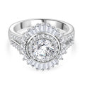 Moissanit Ring 925 Silber rhodiniert (Größe 20.00) ca. 1,97 ct