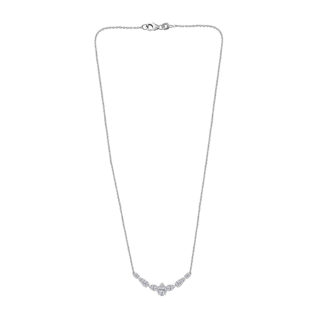 Moissanit Halskette ca. 45 cm 925 Silber rhodiniert ca. 2.76 ct