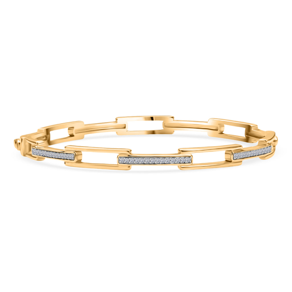 LUXURIANT DIAMOND - Lab Grown Diamant SI-GH Armreif ca. 19 cm 925 Silber 750 Gelbgold Vermeil (10-15 Werktage Lieferzeit) ca. 0.25 ct
