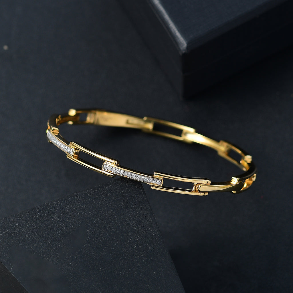 LUXURIANT DIAMOND - Lab Grown Diamant SI-GH Armreif ca. 19 cm 925 Silber 750 Gelbgold Vermeil (10-15 Werktage Lieferzeit) ca. 0.25 ct