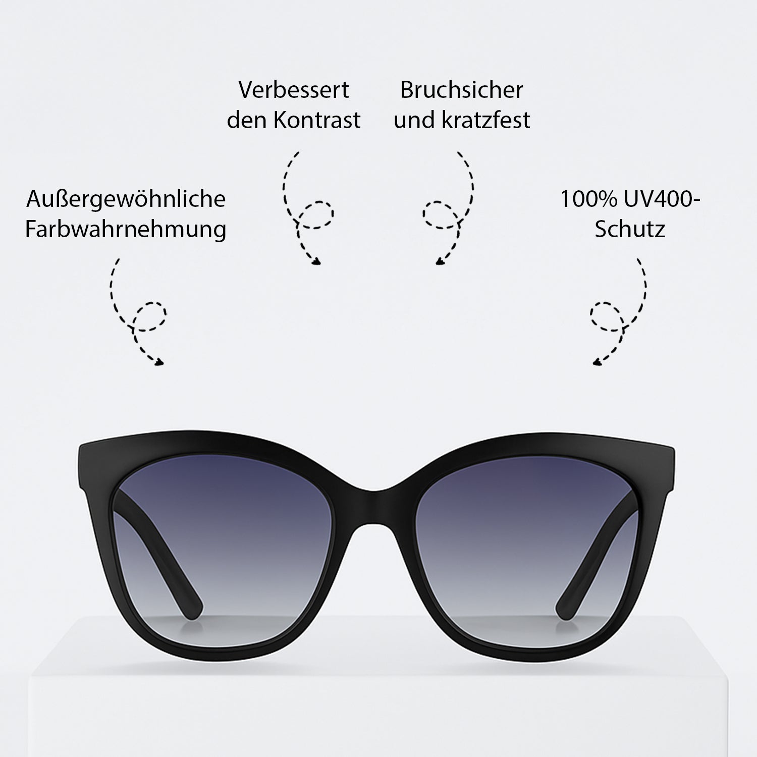 Sole & Luce - Swiss Eyewear, UV400 Sonnenbrille, Schwarz