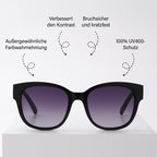 Sole & Luce, Swiss Eyewear, U400 Schutz Sonnenbrille, Schwarz