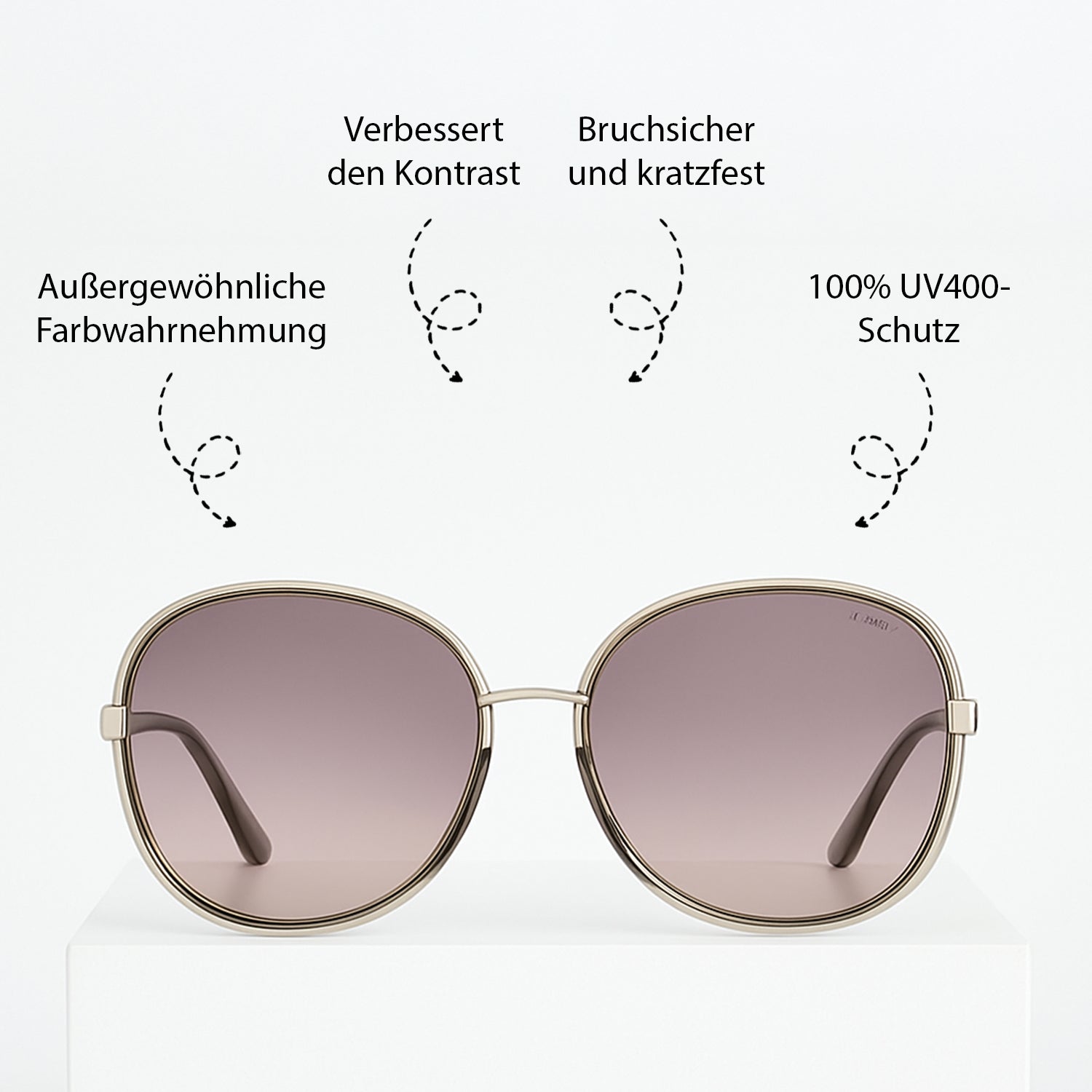 Sole & Luce - Swiss Eyewear, UV400 Sonnenbrille, Grau