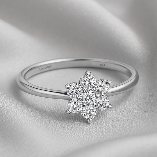 LUXURIANT DIAMOND - Lab Grown Diamant SI-GH SGL zertifiziert Ring 925 Silber Gelbgold Vermeil ca. 0.50 ct