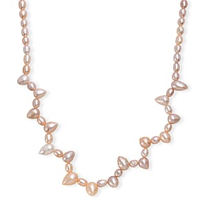 Premium Mehrfarbige Süßwasser Perle Halskette ca. 45 cm 925 Silber Rhodiniert 100.00 ct