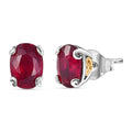 AA Afrikanischer Rubin (Fissure gefüllt) Ohrringe 925 Silber rhodiniert ca. 2,67 ct.