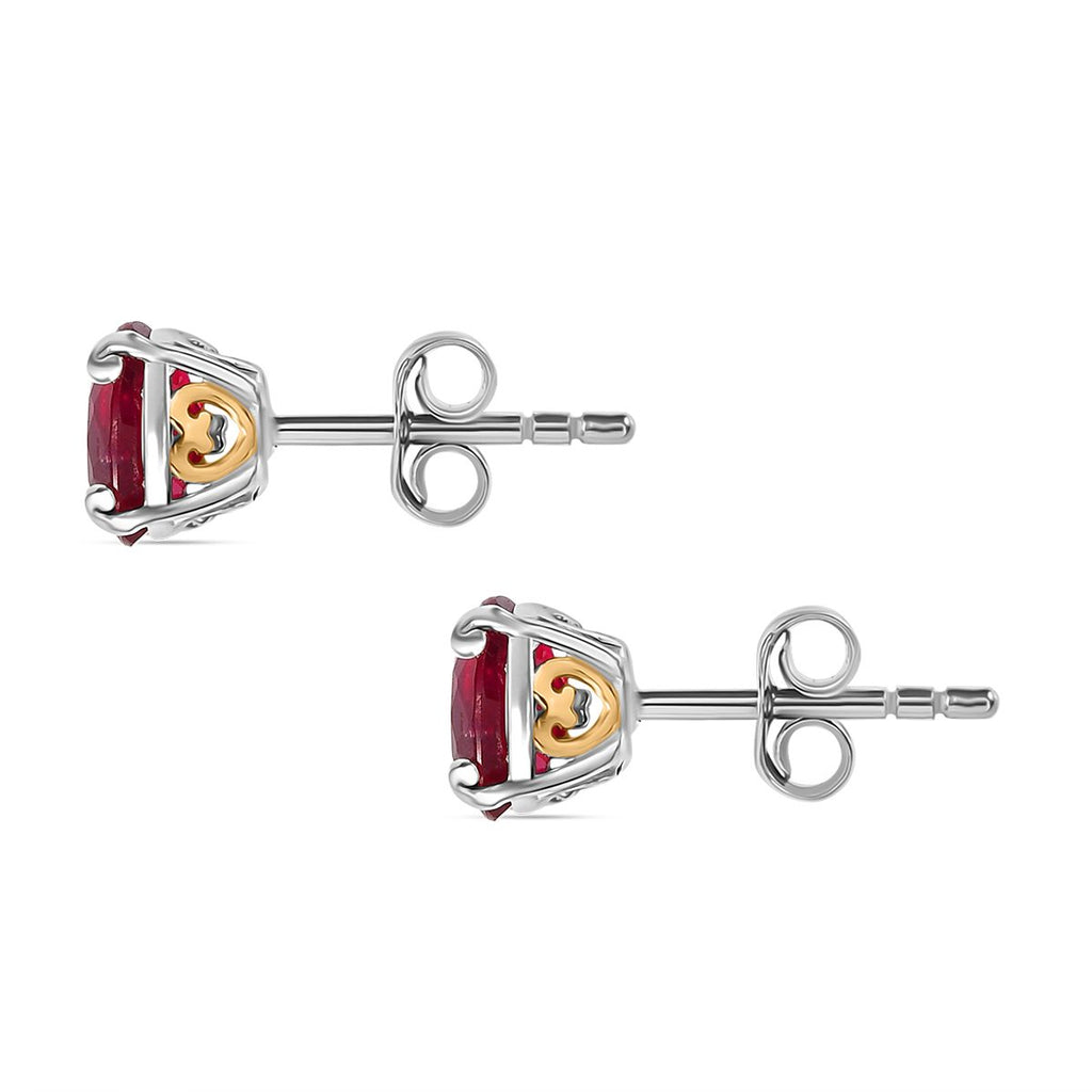 AA Afrikanischer Rubin (Fissure gefüllt) Ohrringe 925 Silber rhodiniert ca. 2,67 ct.